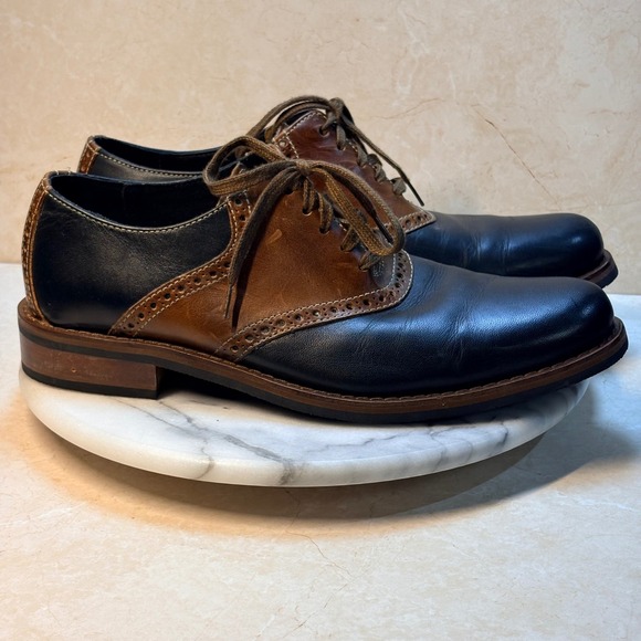 Cole Haan Mens Saddle Shoes Brown Black Leather Lace Up Oxfords Brogues Size 8 M main image 5